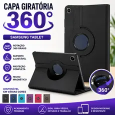 Capa de Samsung Tablet A11/A9plus/S9FE/T295 - Giratória 360° em Couro com Suporte