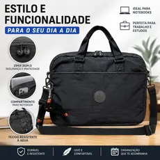 Pasta Bolsa Executiva Notebook  Impermeável 15.6” com Alça Tiracolo Trabalho Faculdade Premium