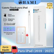 Caneta Touch 2ª Geração para iPad( 2018-2025 )– Alta Precisão, Palm Rejection, Sensível à Pressão
