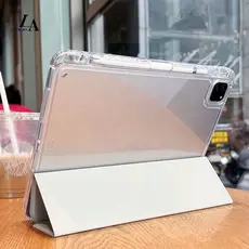Capa compatível com iPad A16/10ª/7/8/9 Couro + TPU Transparente, Toque Suave, com Porta Caneta, Não Danifica