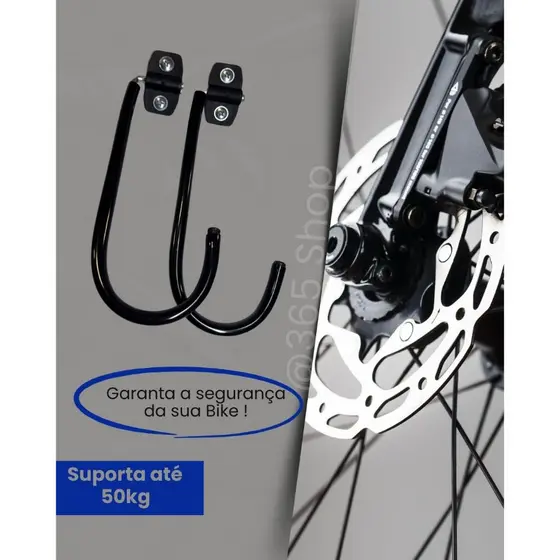 2 Suportes Gancho Vertical de Bicicleta para Parede Multiuso articulado.