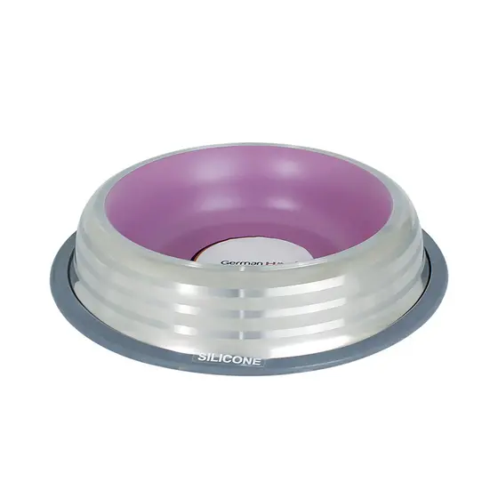 Comedouro Inox Antiderrapante Rosa 850ml Germanhart