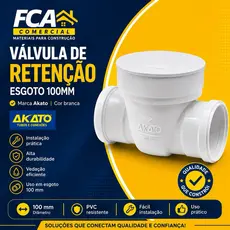 Válvula De Retenção Esgoto 100mm DN100 Akato Anti Retorno PVC Resistente