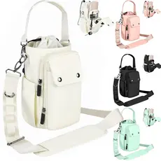 Bolsa para Garrafa 40oz Impermeável 5 Bolsos Alça Ajustável com Mosquetão Uso nas Costas e Transversal Esporte e Viagem