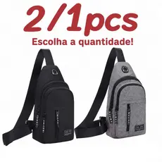 2/1 PCS Bolsa Mochila De Peito Tiracolo Pochete Bolsa Impermeável Transversal Masculina