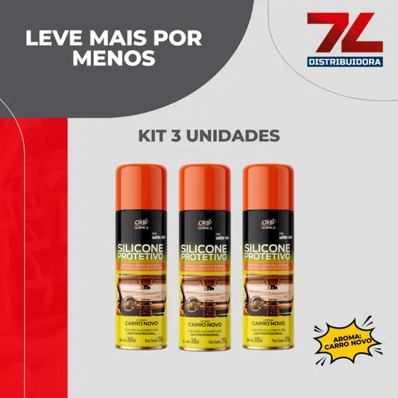 Silicone Spray Para Borrachas De Portas E Canaletas - Carro Novo - 3 UNIDADES