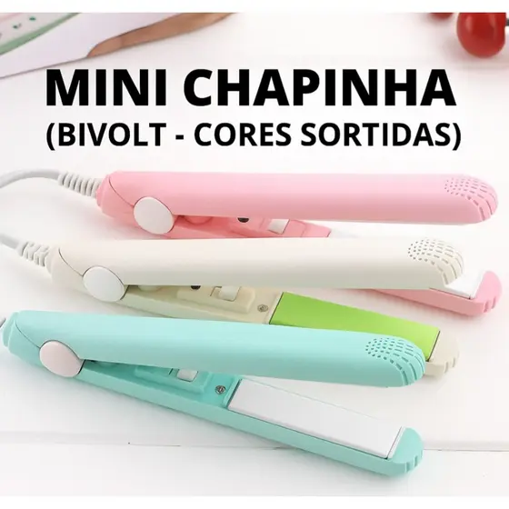 Mini Chapinha Prancha De Cabelo Pequena Portátil Chapinha Profissional Com Case Transporte Bivolt