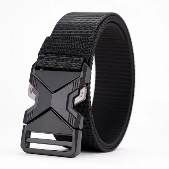 Novo cinto masculino com fivela de ,nylon trançado, leve, respirável, diário, cinto masculino 120cm-160cm