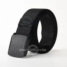 Cinto Antialergico Preto Fivela De Engate Rapido Plastico Cor Preto Tamanho 110cm 120cm130cm140cm 150cm 160cm 170cm