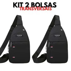 Kit 2 Mochilas de Peito Pochete Transversal Unissex Impermeável Resistente para Viagem e Dia a Dia