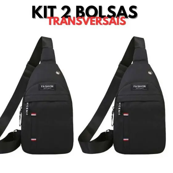 Bolsa Mochila de Peito Transversal Impermeável Masculina Pochete Tiracolo 1 ou 2 PCS