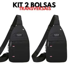 Bolsa Mochila de Peito Transversal Impermeável Masculina Pochete Tiracolo 1 ou 2 PCS