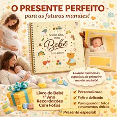 Livro Bebê Sonhe Alto Álbum Recordações Primeiro Ano Fotos Presente Mamãe LIVRO SONHE ALTO, MEU BEBÊ