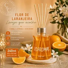 Kit com 8 Difusores de aromas com varetas para ambientes 240 ml Vidaromas