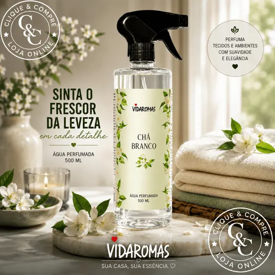 Água Perfumada 500ml Vidaromas – Escolha Entre 10 Aromas Sofisticados