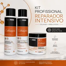 KIT COLLAGEN REPARADOR INTENSIVO PROFISSIONAL | 3 PASSOS PÓS-QUÍMICA | FINA MARIA PROFESSIONAL
