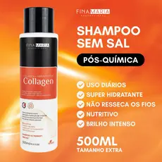Shampoo Sem Sal Pós-Química Colágeno 500mL | Fina Maria