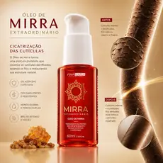 ÓLEO DE MIRRA ANCESTRAL 60ML | NUTRIÇÃO E CICATRIZAÇÃO DOS FIOS | FINA MARIA PROFESSIONAL