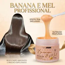 NUTRIÇÃO CAPILAR BANANA E MEL ANTIPOROSIDADE EFEITO TEIA - TRATAMENTO INTENSIVO - FINA MARIA PROFESSIONAL