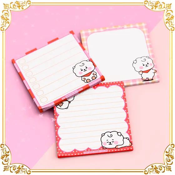 Blocos de Anotações RJ (Coleção Baby21) – BTS Army Jin BT21 Papelaria Fofa KPOP Kawaii