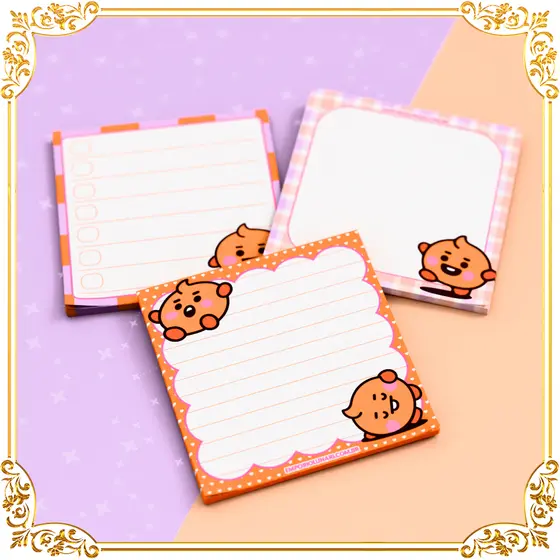 Blocos de Anotações Shooky (Coleção Baby21) – BTS Army Suga Yoongi BT21 Papelaria Fofa KPOP Kawaii