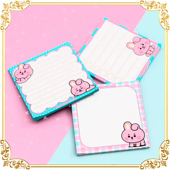 Blocos de Anotações Cooky (Coleção Baby21) – BTS Army Jungkook BT21 Papelaria Fofa KPOP Kawaii