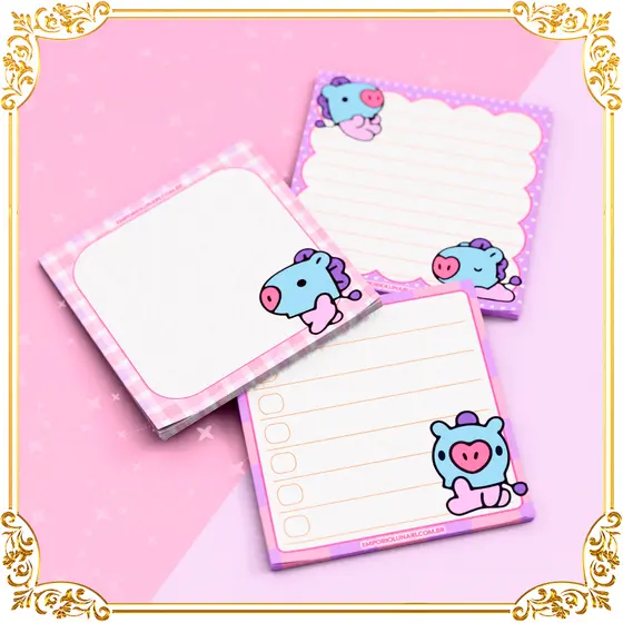 Blocos de Anotações Mang (Coleção Baby21) – BTS Army JHope Hoseok BT21 Papelaria Fofa KPOP Kawaii