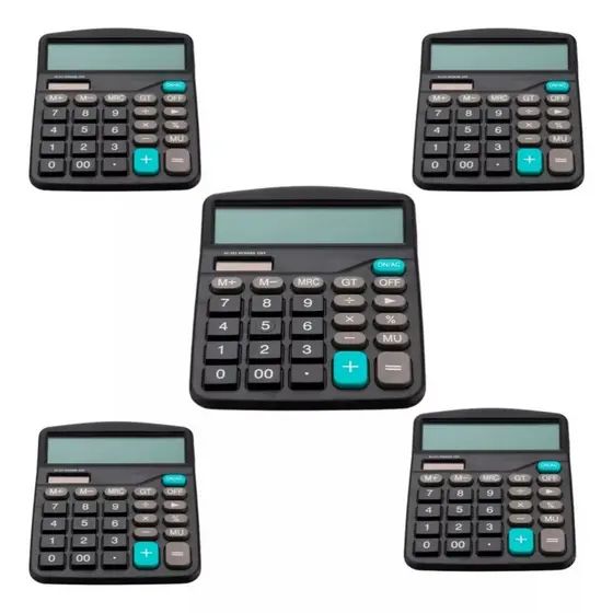 kit 2/3/4/5 Calculadoras Mesa Comercial Escritório 12 Dígitos