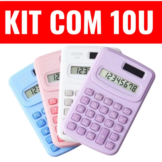 Kit 3/5/10 Mini Calculadora De Bolso Matemática Plástica De 8 Dígitos Portátil De Alta Qualidade Cores Misturadas