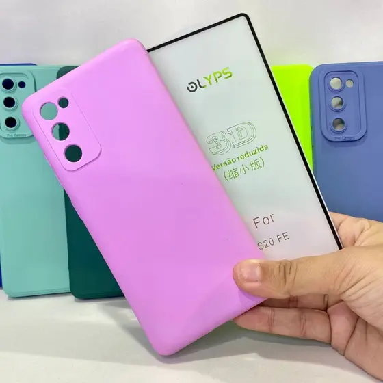 Capa S20 FE + Película 3D Kit Samsung Capinha Case Protetora Celular Silicone
