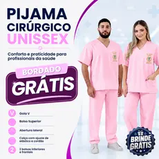 Conjunto Pijama Cirúrgico Oxford Scrub Hospitalar Privativo UNISSEX , BORDADO GRATIS + BRINDE