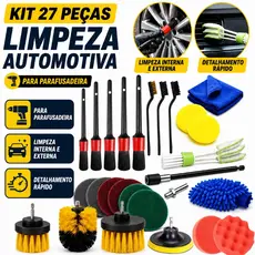 Kit 27 Peças para Limpeza Automotiva Profunda | Escovas e Esponjas para Parafusadeira - Detalhamento Rápido