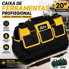14/20 Polegadas Caixa de Ferramentas Profissional - Bolsa de Armazenamento Multiuso para Ferramentas