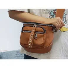 Bolsa Pochete Feminina Em Couro Pu Transversal Pochete Estilosa Moderna Blogueira Com Alça Textil