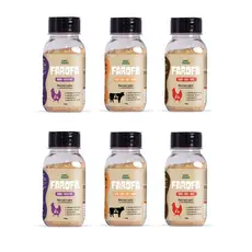 Kit 6 Saborizante Naturais para ração 150g Sabor Carne, Fígado e Frango para Cães e Gatos Ame Nature