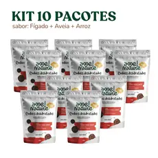 Kit 10 Petiscos Naturais para Cães e Gatos Cookies Desidratados de Fígado 100% Natural 100g Cada
