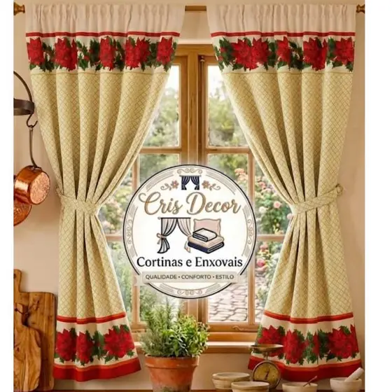--PROMOÇÃO-- Cortina para cozinha 2.00 x 1.50 m sem ilhos