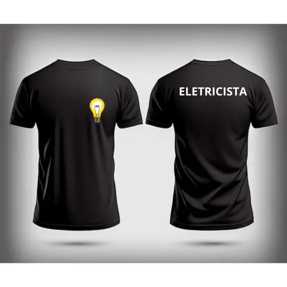 CAMISETA UNIFORME PERSONALIZADO ELETRICISTA MALHA FRESCA PROPRIA PARA DIA A DIA  NÃO ENCOLHE NÃO DESBOTA