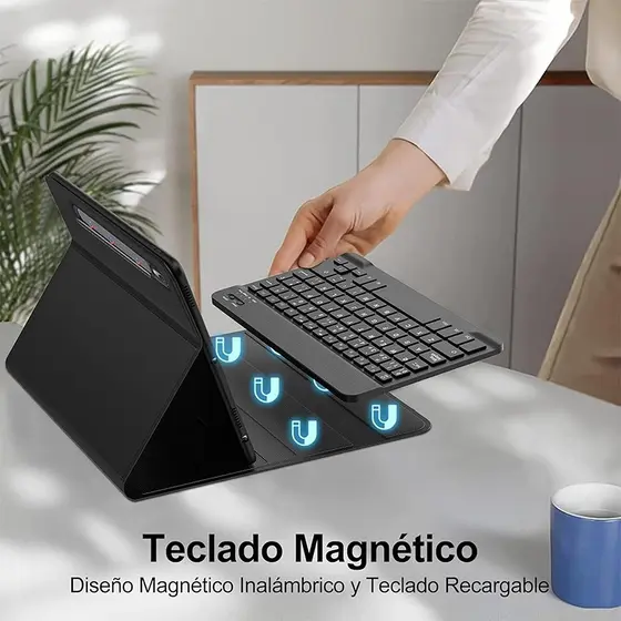 Adequado para Samsung Tablet Capa Protetora Magnética S7 /S8/S9/S9FE/S10FE Touch Teclado Bluetooth