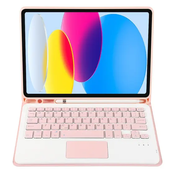 Adequado para Apple Tablet Capa protetora com teclado Bluetooth Capa de couro tocável adequada para iPad-7 Geração/8 Ger