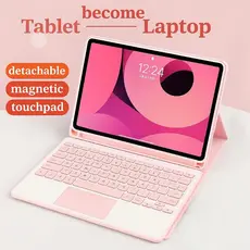Samsung Apple Tablet capa de couro capa protetora adequada para teclado sem fio Bluetooth Touch capa de couro