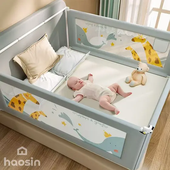 JOYA KID Grade De Cama Proteção Infantil Bebê 2M Antiqueda Ajustável Elevação Vertical Universal