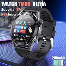 2025 Smartwatch TM09 Unissex - Bluetooth, NFC, IP68 À Prova d'água, Longa Autonomia, Em Estoque SP