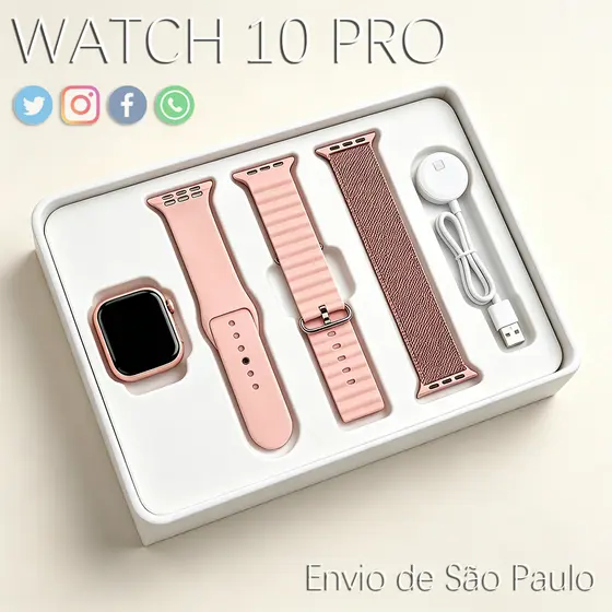 2026 Smartwatch Original S10 Pro MINI Chamadas Bluetooth Calórias de exercício à prova d'água calculadora Android / iOS