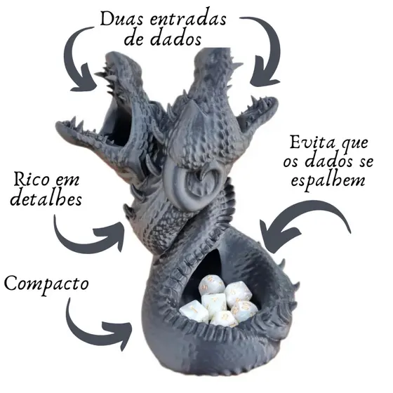 Torre De Dados Dragão Rola Dados D&d Rpg Jogo Tabuleiro Mesa