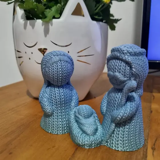 Mini Presépio Natal Plástico Croche Amigurumi Jesus Enfeite