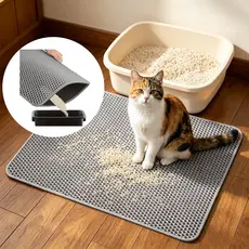 55*75cm Tapete Higiênico EVA Coletor de Areia Para Gato Lavável Dupla Camada Evite que a areia do gato espirre.