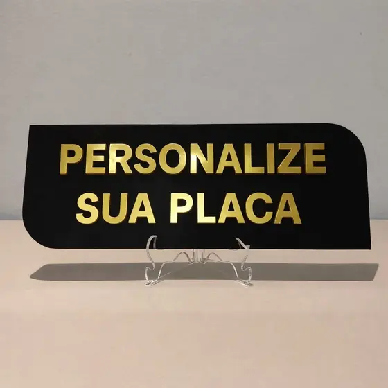 Placa de Sinalização Personalizada em Acrílico Marmorizado Luxo Placas Identificação