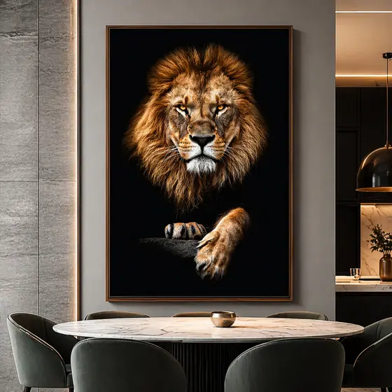Quadro Decorativo Leão de Judá Religioso Poder Fé Peça Única Sala Quarto Decoração