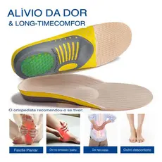 Palmilha Ortopédica Fascite Pé Chato Esporão Gel Esportiva Conforto 35 - 46